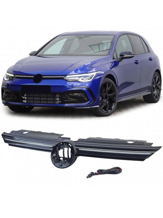 Maska Volkswagen Golf 8 - chrom lišta (LED svícení)